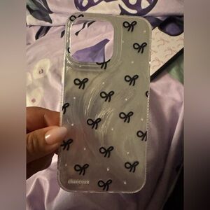 Bow iphone 15 pro mirror iridescent case